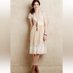 Anthropologie Moulinette Soeurs Poema Lace Dress women’s size 2 Ivory